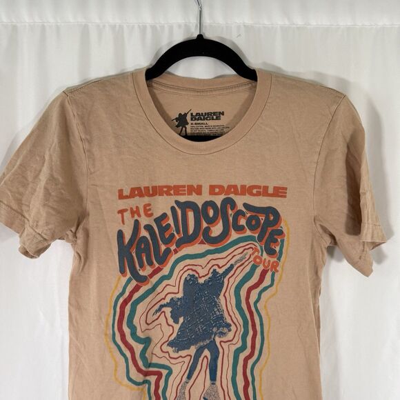 Lauren Daigle Shirt Women's XS Tan Graphic Print The Kaleidoscope Tour Short Slv - Picture 2 of 8
